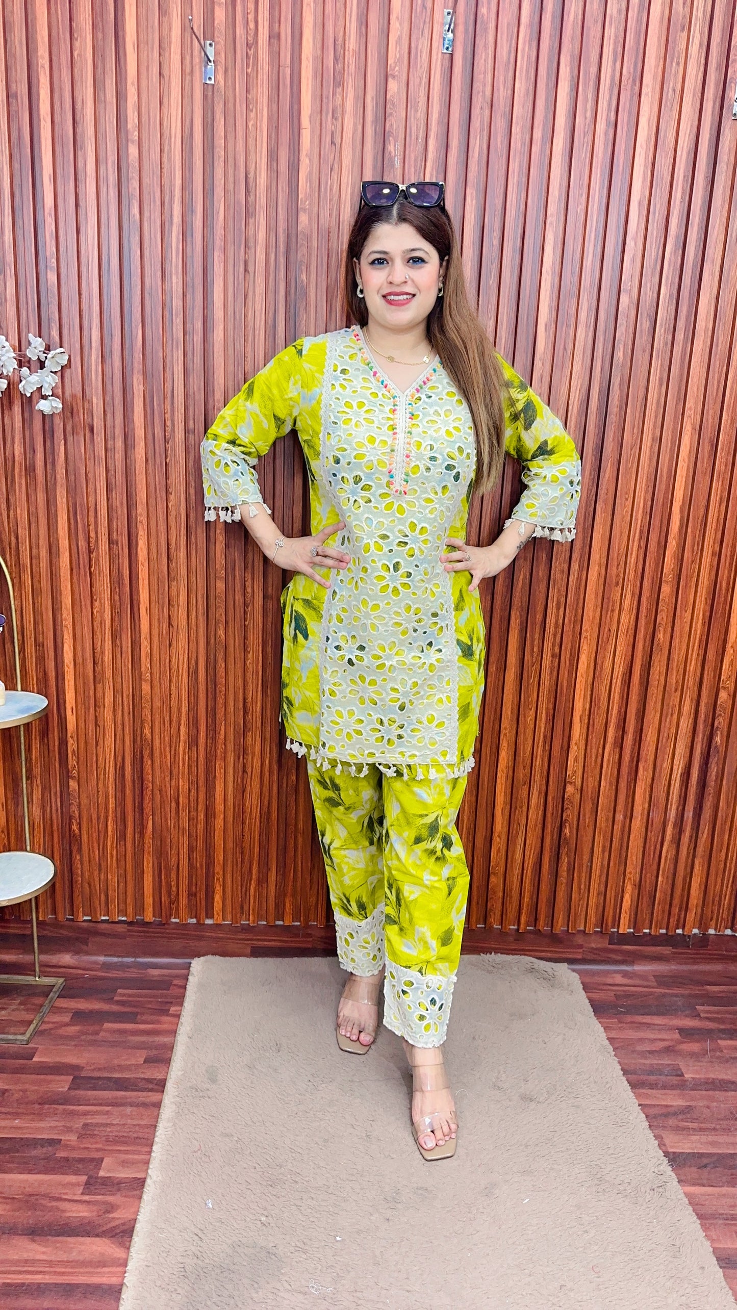 Premium Schifli Cotton coord set