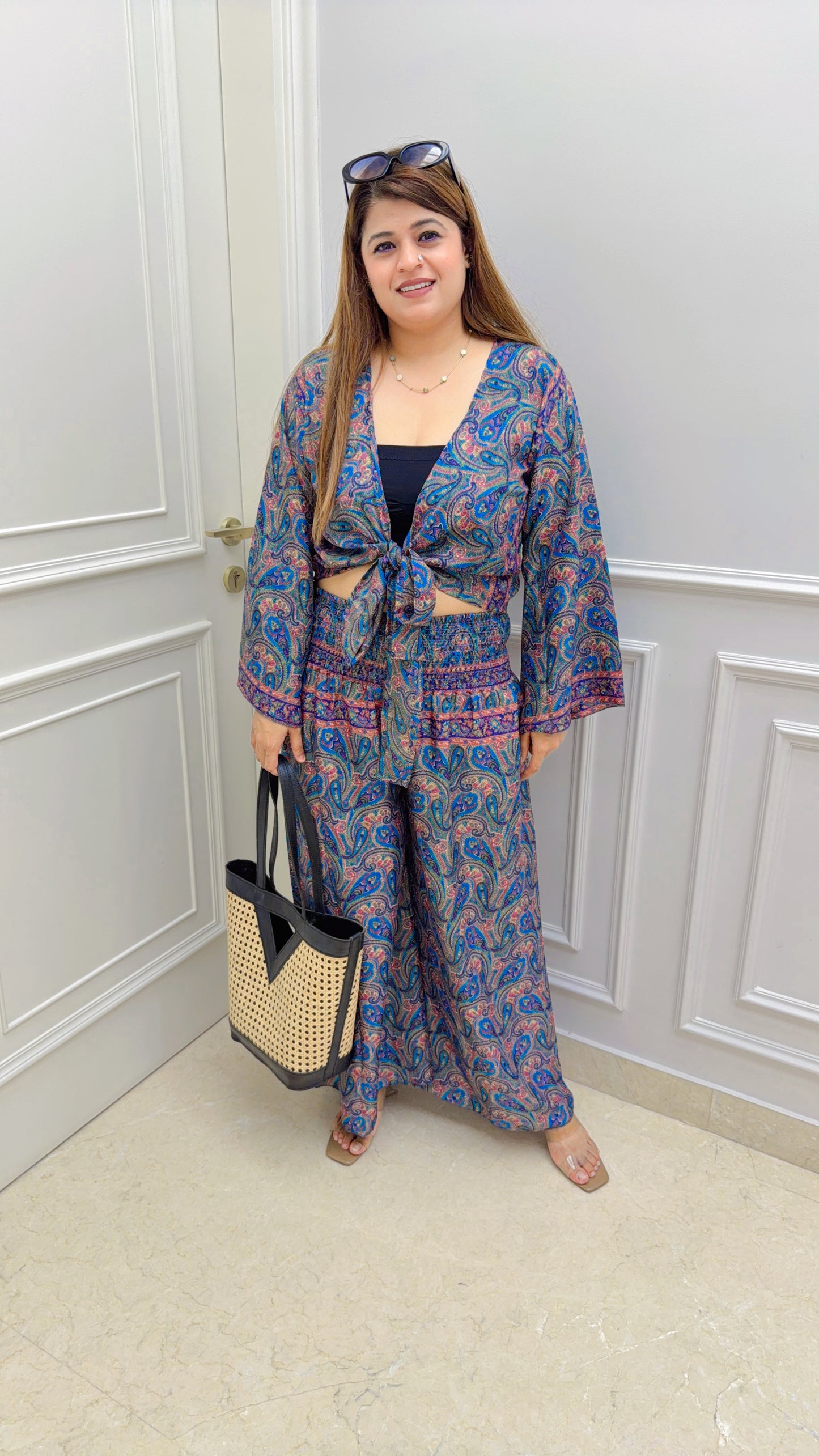 Knot China Silk Two Piece Coord Set
