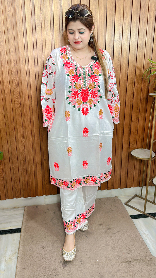Cotton kashmiri phiran Coord set