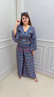 Knot China Silk Two Piece Coord Set