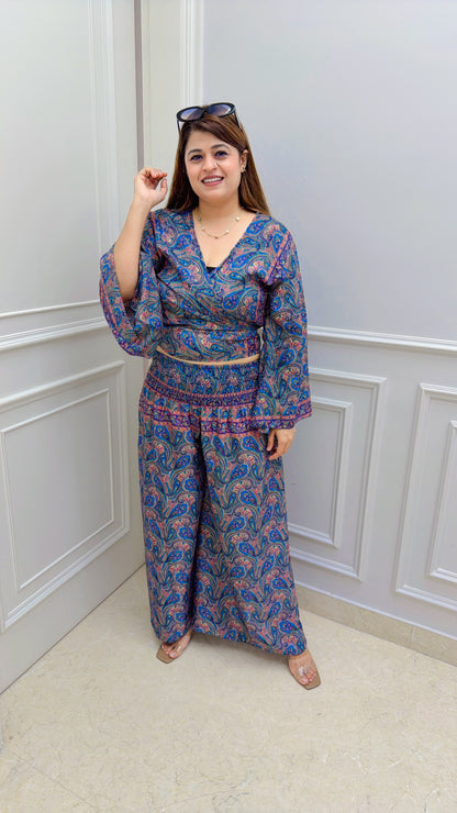 Knot China Silk Two Piece Coord Set