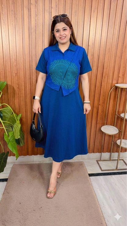 Denim Crochet Imported Lycra Dress