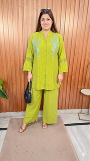 Reeva Handwork Cotton Linen Coord Set