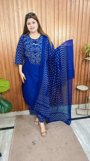 Vrinda Bandhej Cotton Suit Set