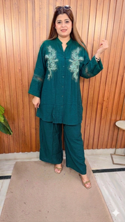 Reeva Handwork Cotton Linen Coord Set