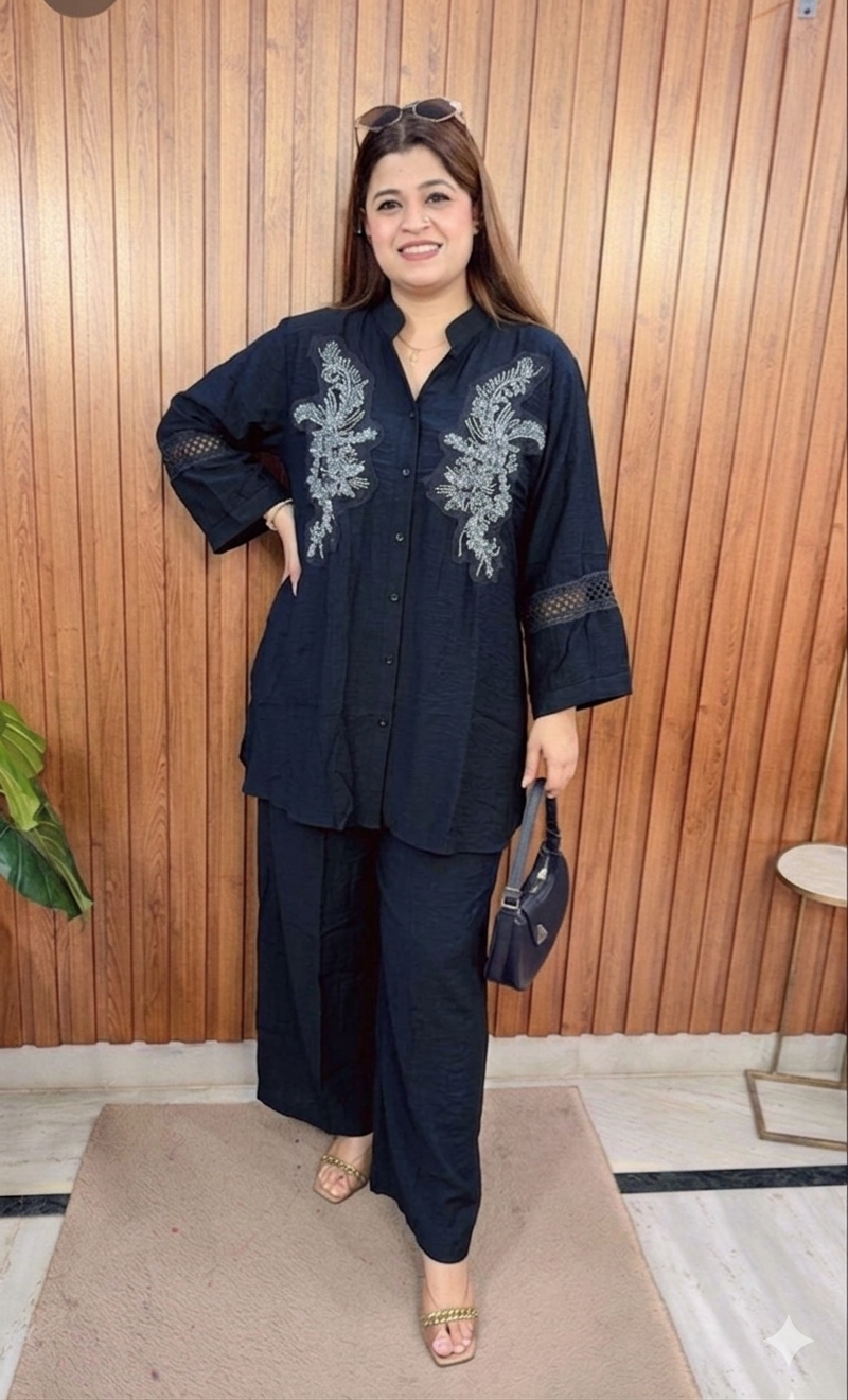 Reeva Handwork Cotton Linen Coord Set