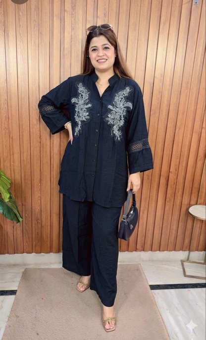 Reeva Handwork Cotton Linen Coord Set