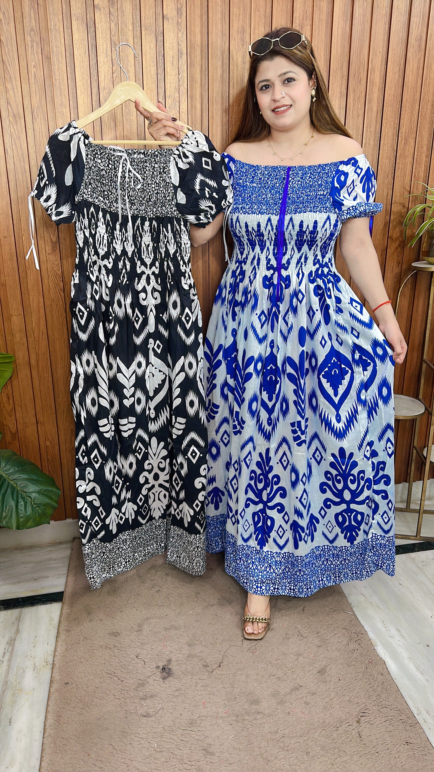 Block Print Cotton Bobbin Dress