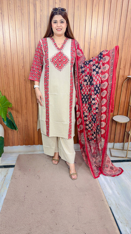 Amvita Cotton Three Piece Suit