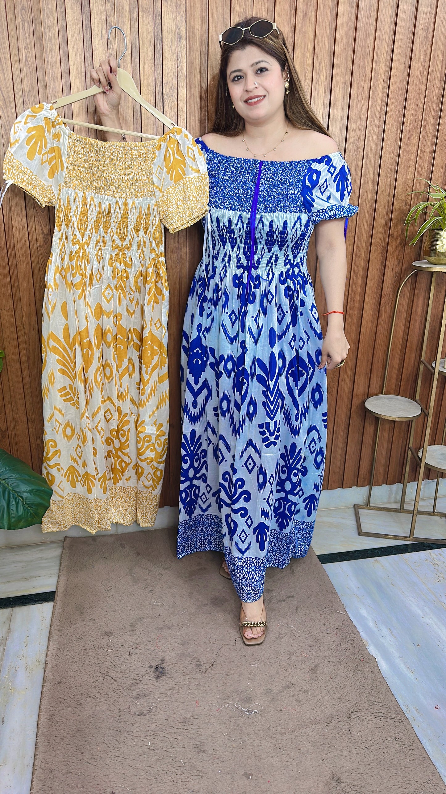 Block Print Cotton Bobbin Dress