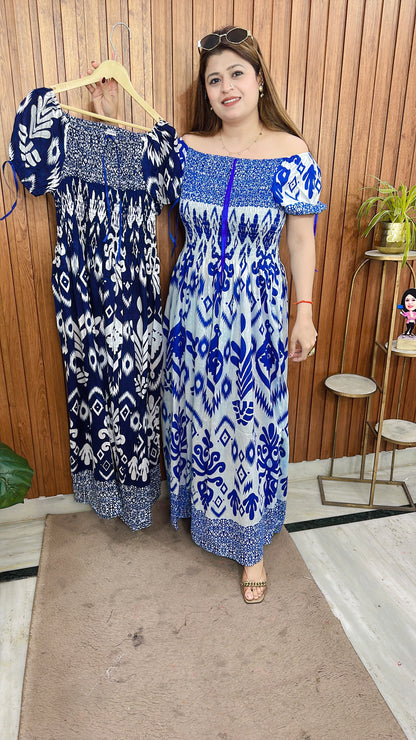 Block Print Cotton Bobbin Dress