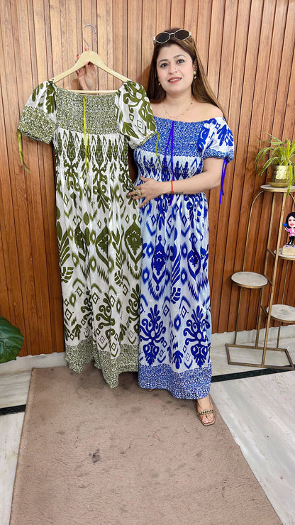 Block Print Cotton Bobbin Dress