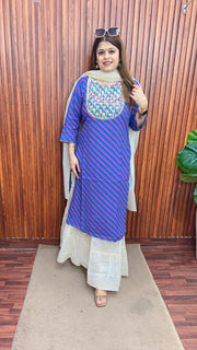 Leheriya pure cotton suit with sharara set