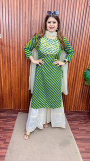 Leheriya pure cotton suit with sharara set