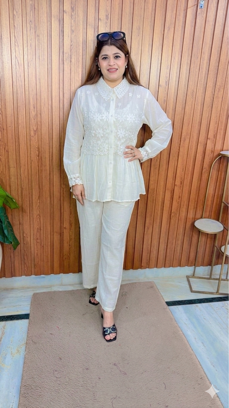 Lakhnavi Dori Embroidery Two Piece Coord set