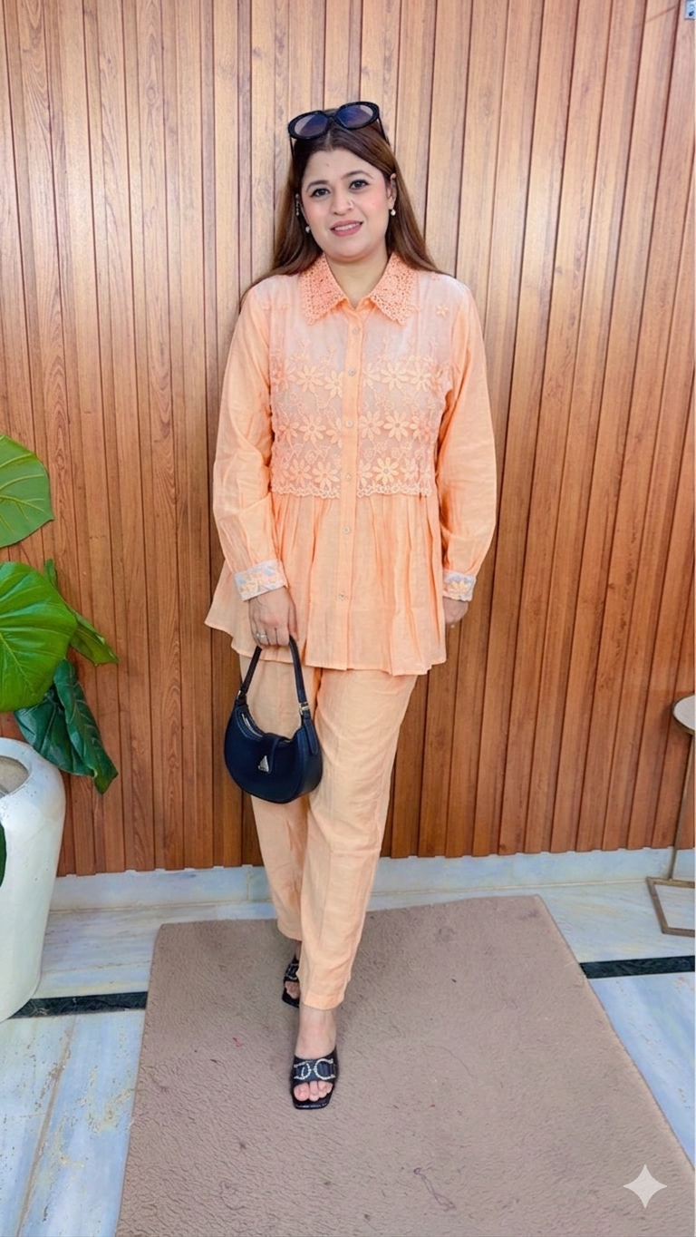 Lakhnavi Dori Embroidery Two Piece Coord set