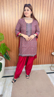 Navira Cotton Printed Farshi Three Piece Suit