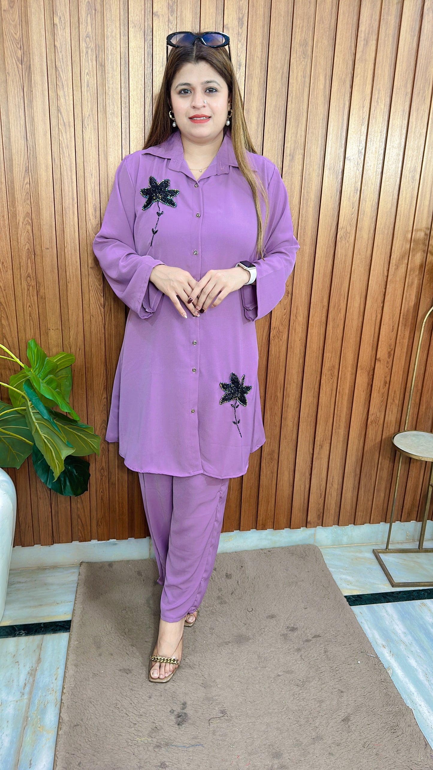 Cutdana Flower Lycra coord set