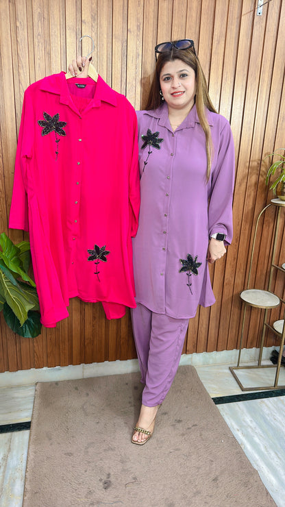 Cutdana Flower Lycra coord set