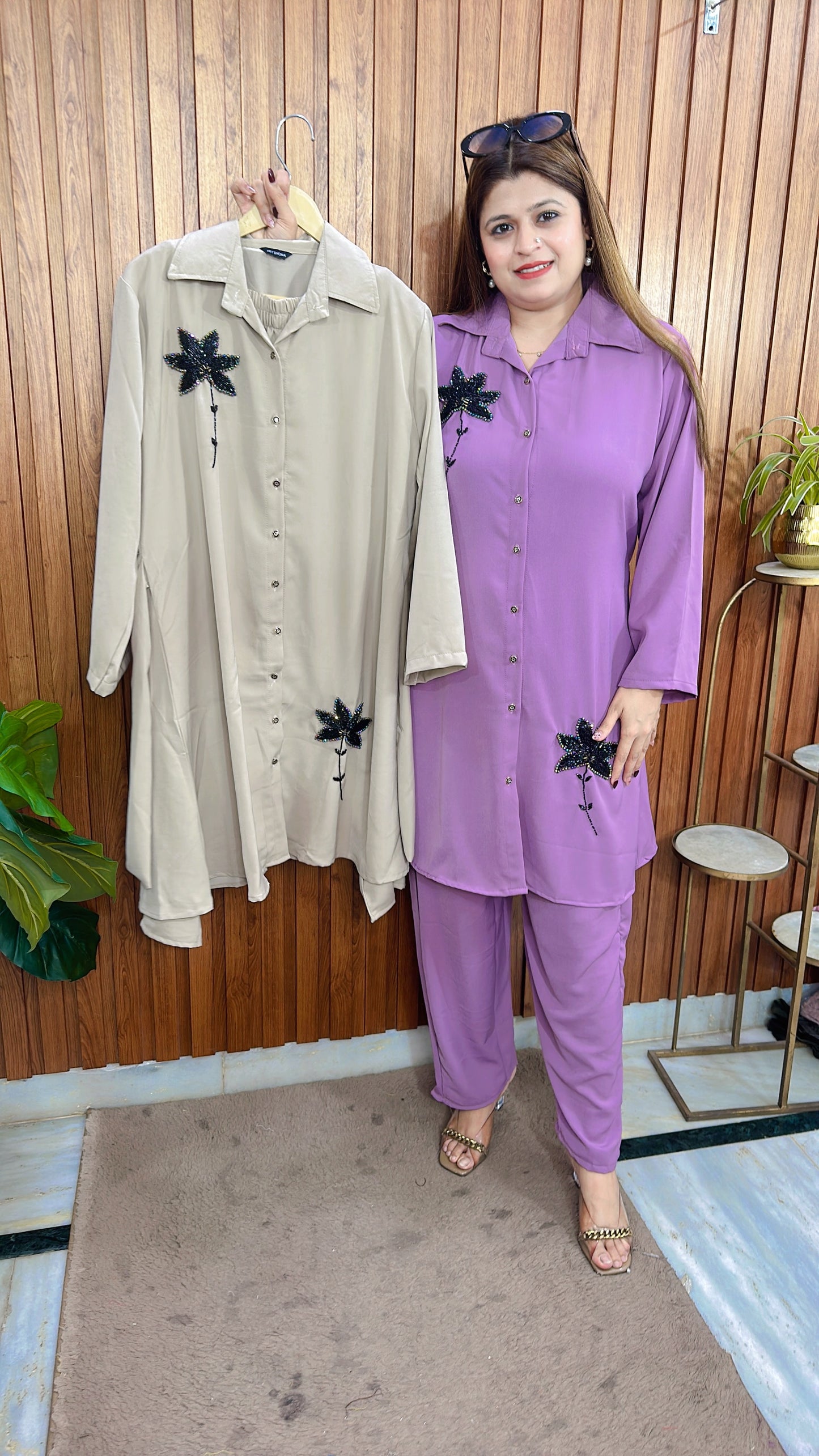 Cutdana Flower Lycra coord set