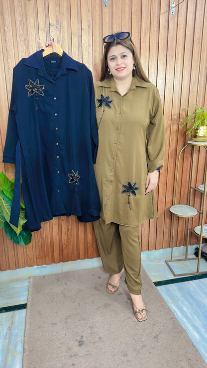 Cutdana Flower Lycra coord set