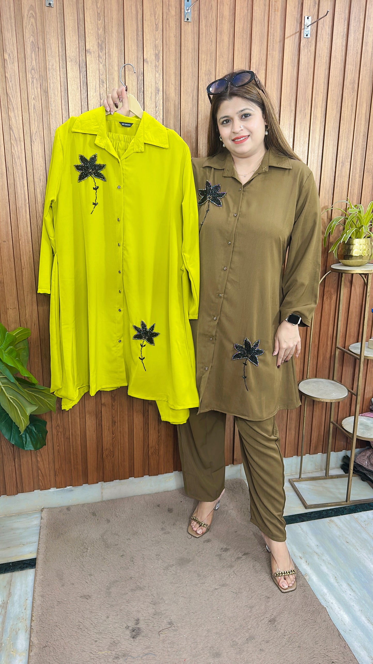 Cutdana Flower Lycra coord set