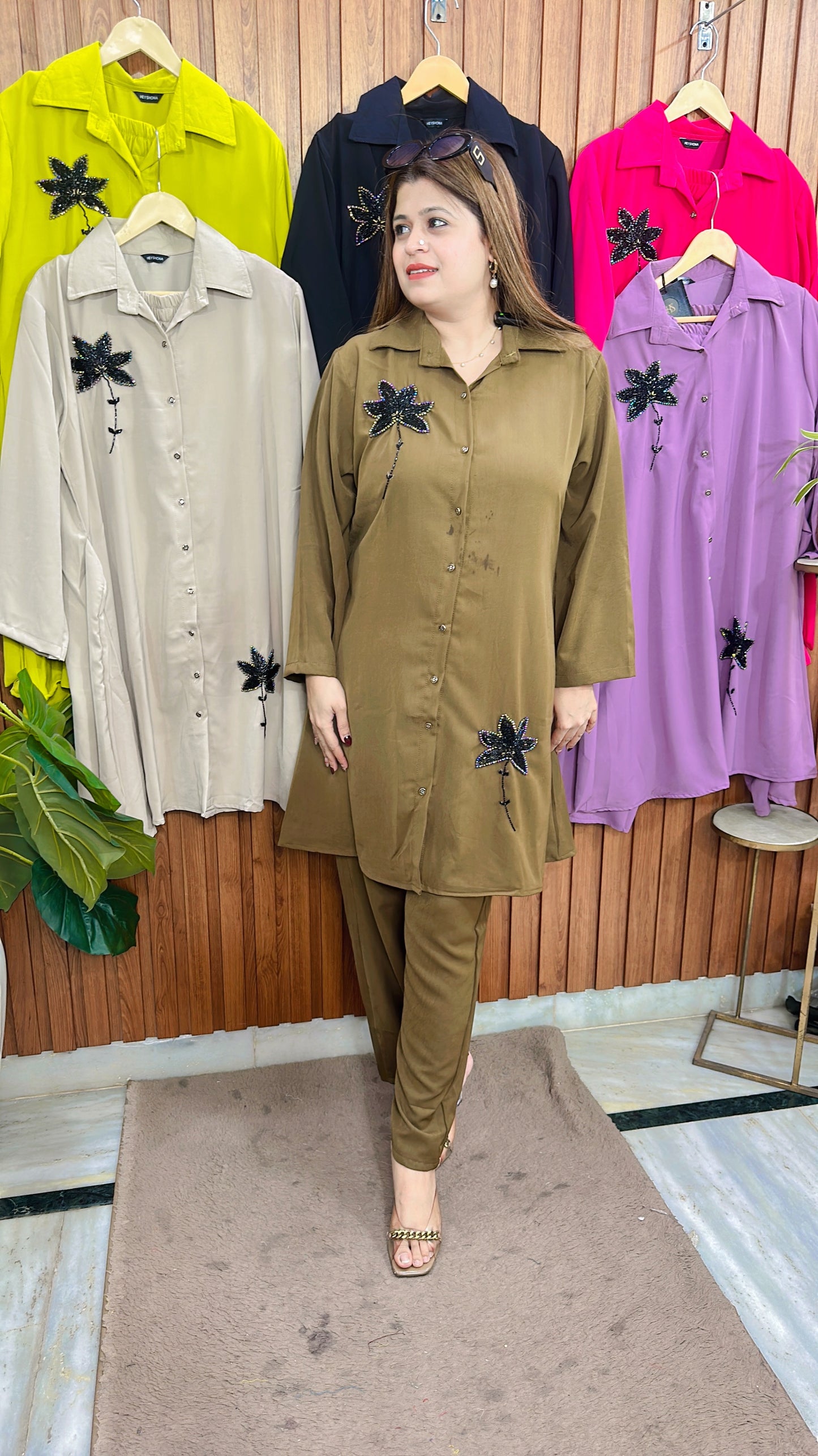 Cutdana Flower Lycra coord set