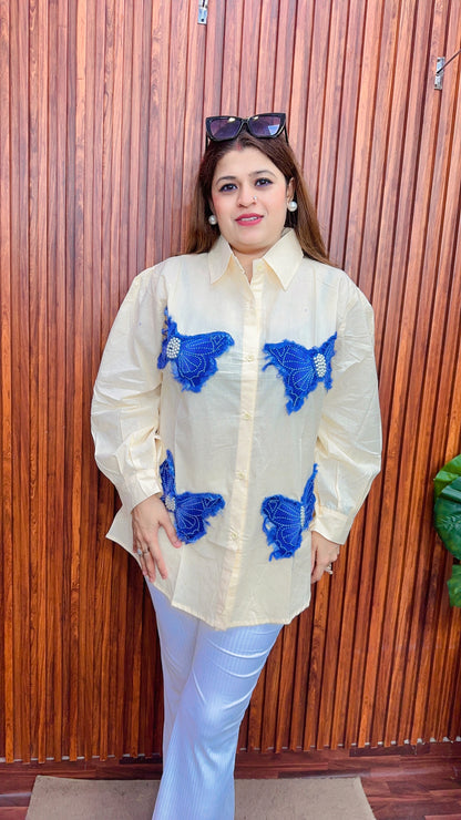 Denim butterfly cotton shirt