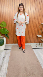 Heart Embroidery Farshi Two Piece Set
