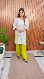 Heart Embroidery Farshi Two Piece Set