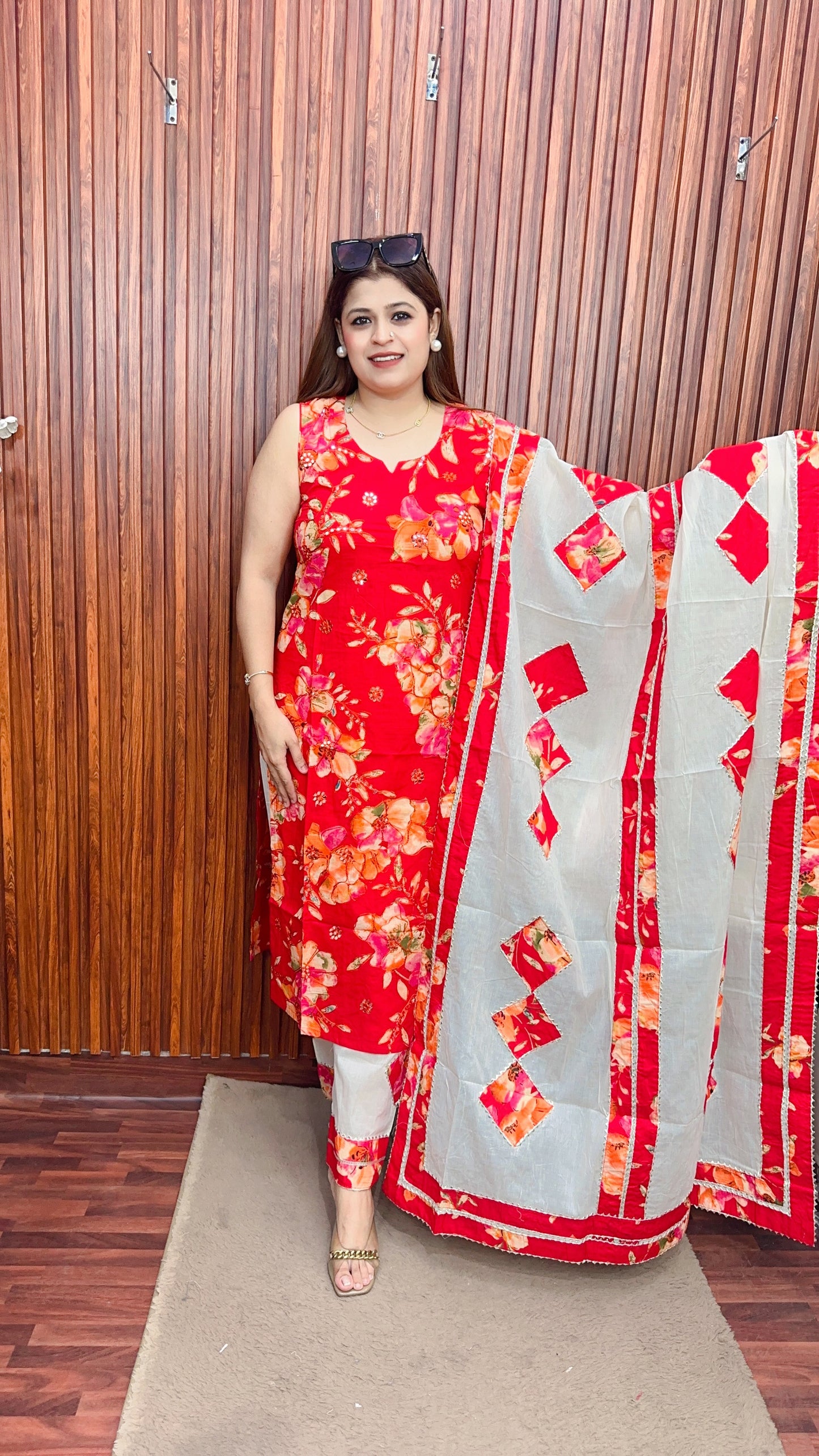 Designer Khadi cut sleeve Cotton Suit