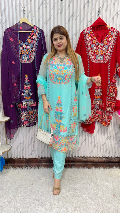 Pakistani Georgette Thread Work Suits