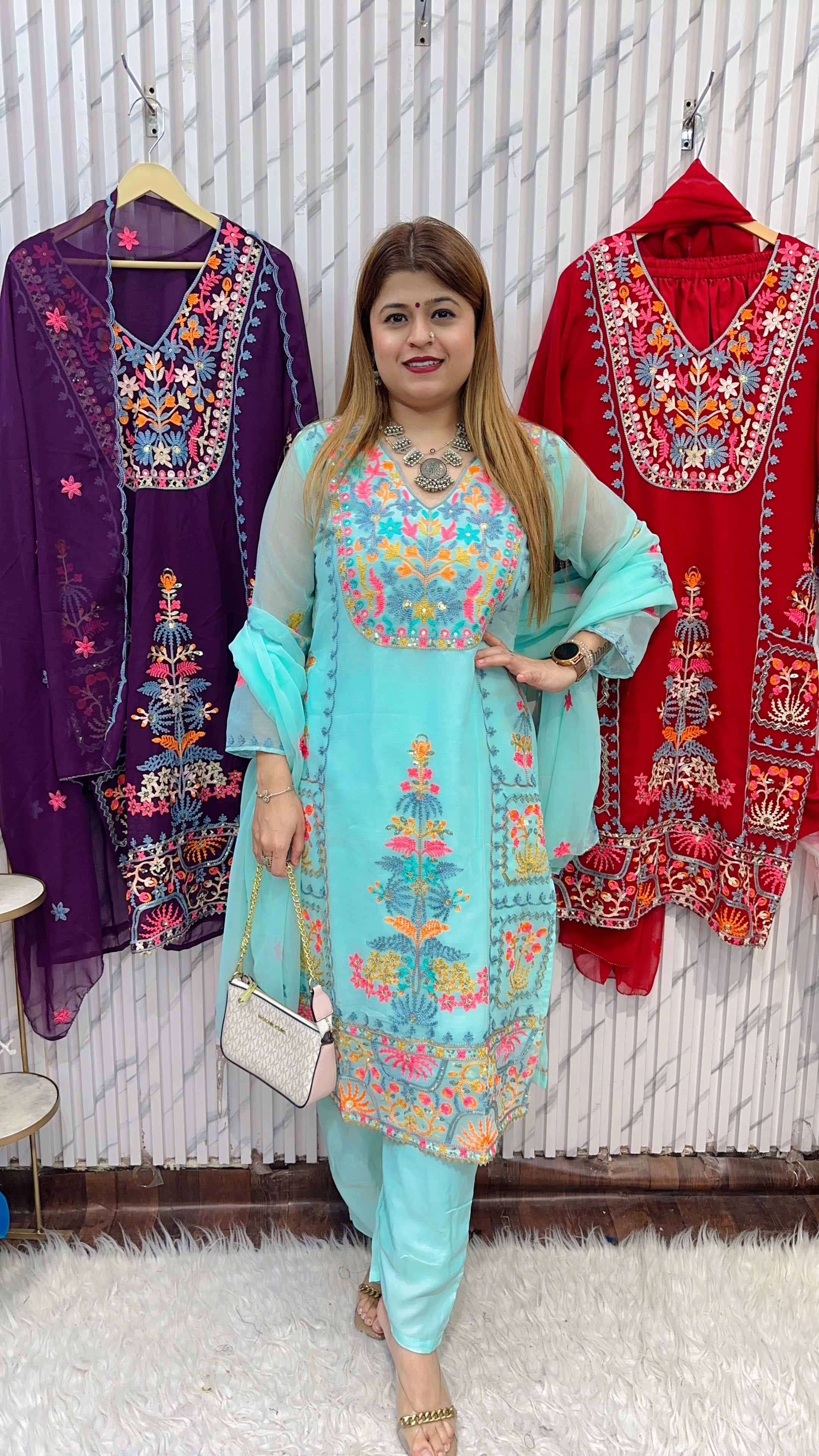 Pakistani thread work outlet suits