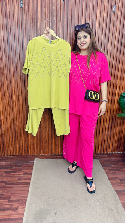 Zigzag Servoski plus size Coord set