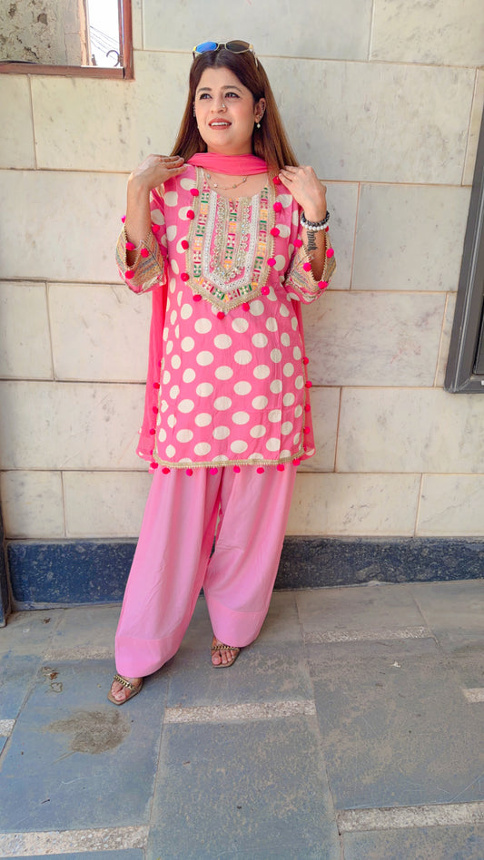 Polka Farshi Three Piece Suit