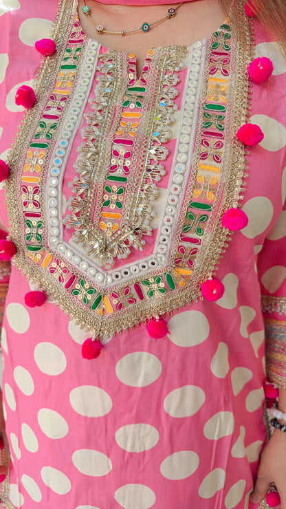Polka Farshi Three Piece Suit