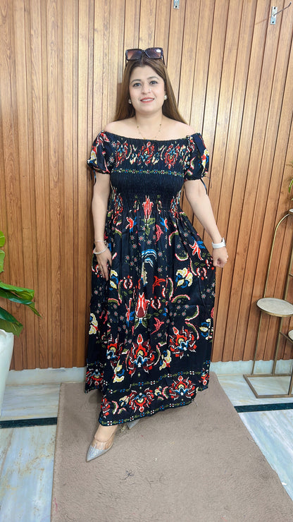 Aura Printed Bobbin Dress