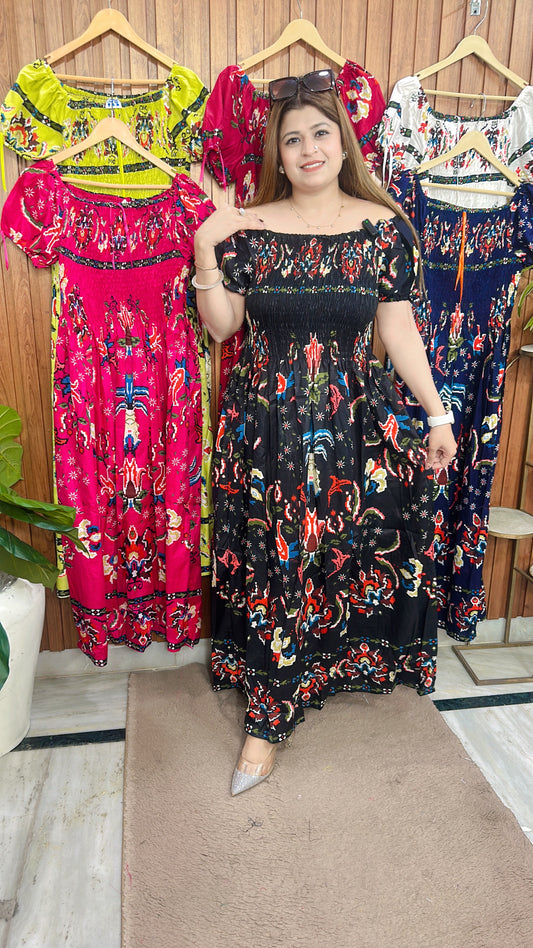 Aura Printed Bobbin Dress