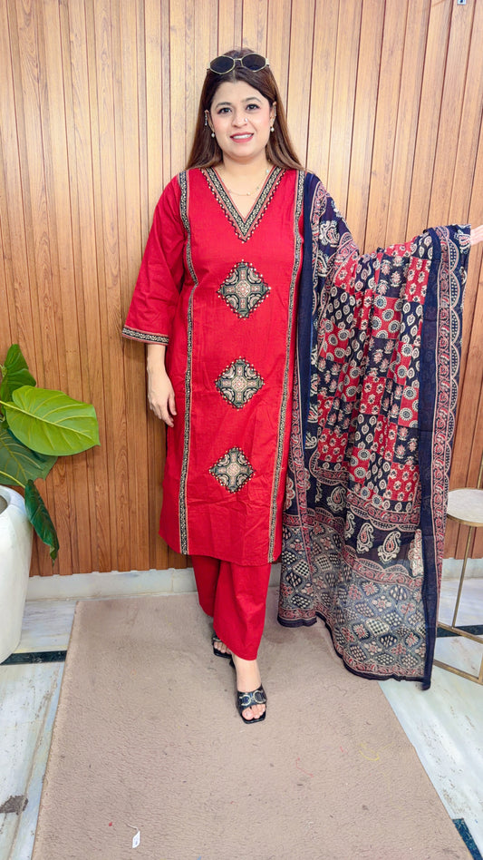 Dabu Cotton Block Print Suit