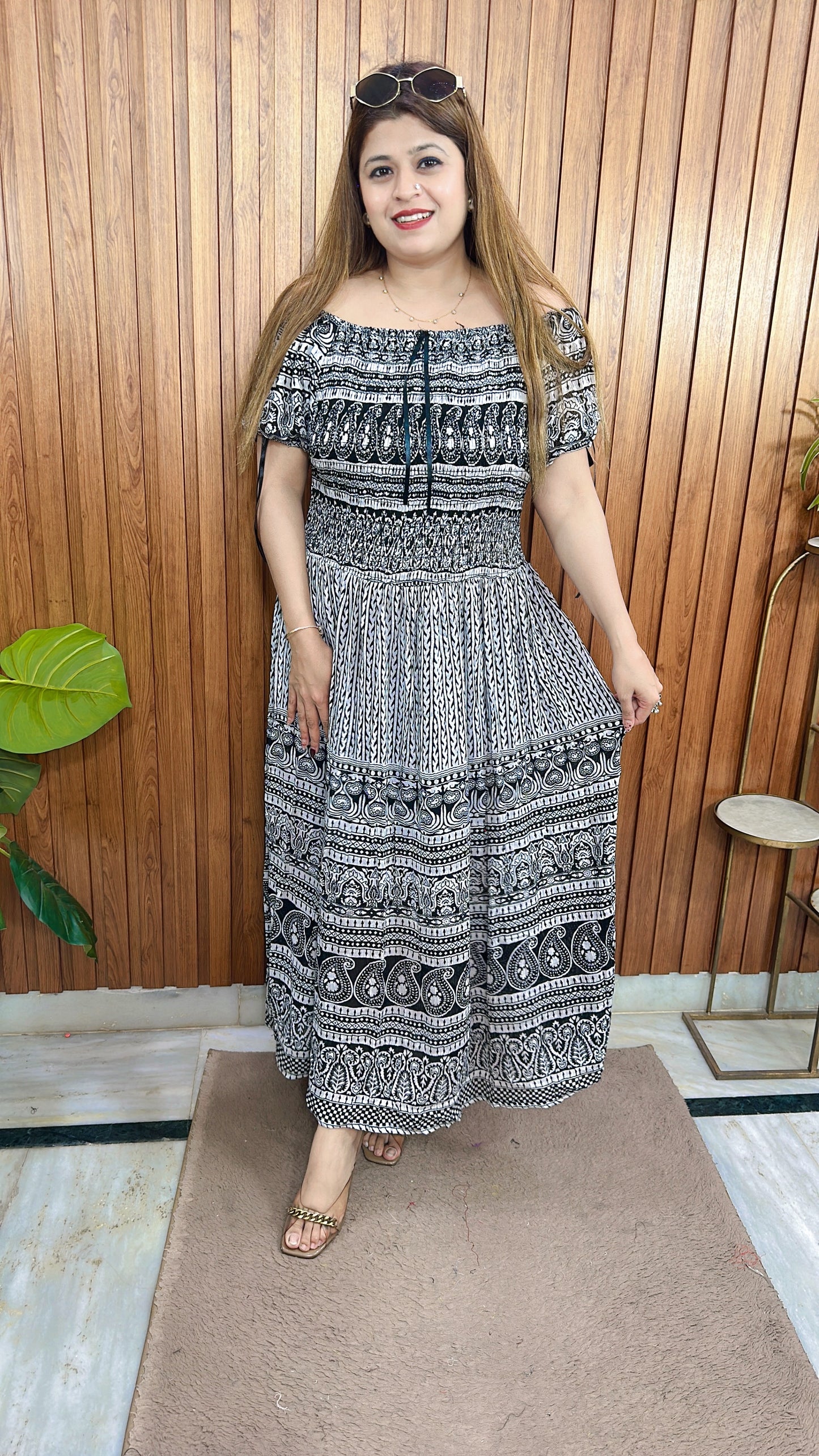 Black and White Bobbin Dress