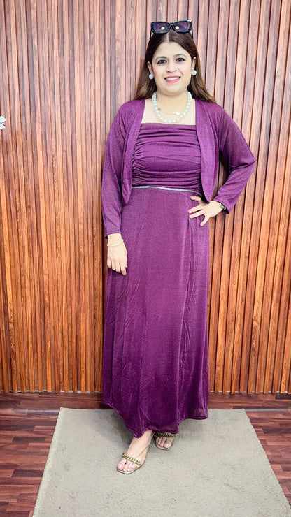 Shimmer Speghetti with shrug dress