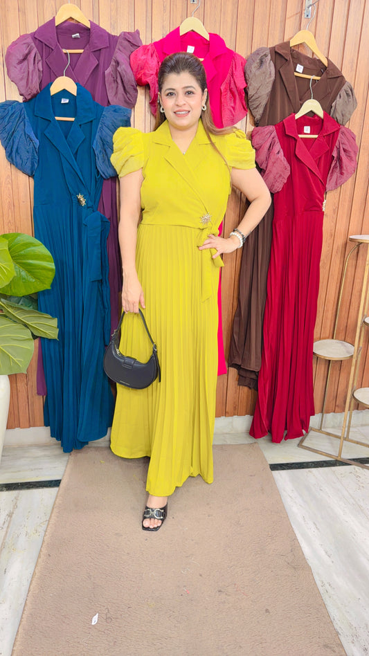 Premium Puffy Sleeve pleated Dress