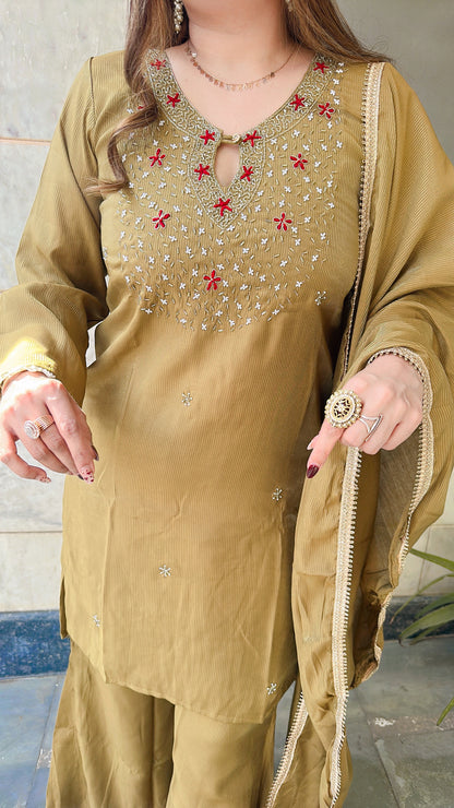 Arisha Three Piece set With Bellbottom Pants