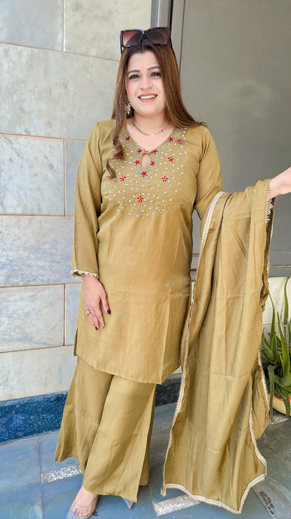 Arisha Three Piece set With Bellbottom Pants