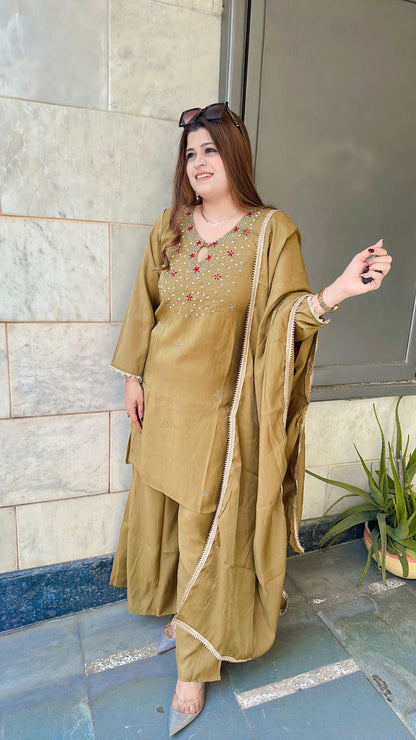 Arisha Three Piece set With Bellbottom Pants