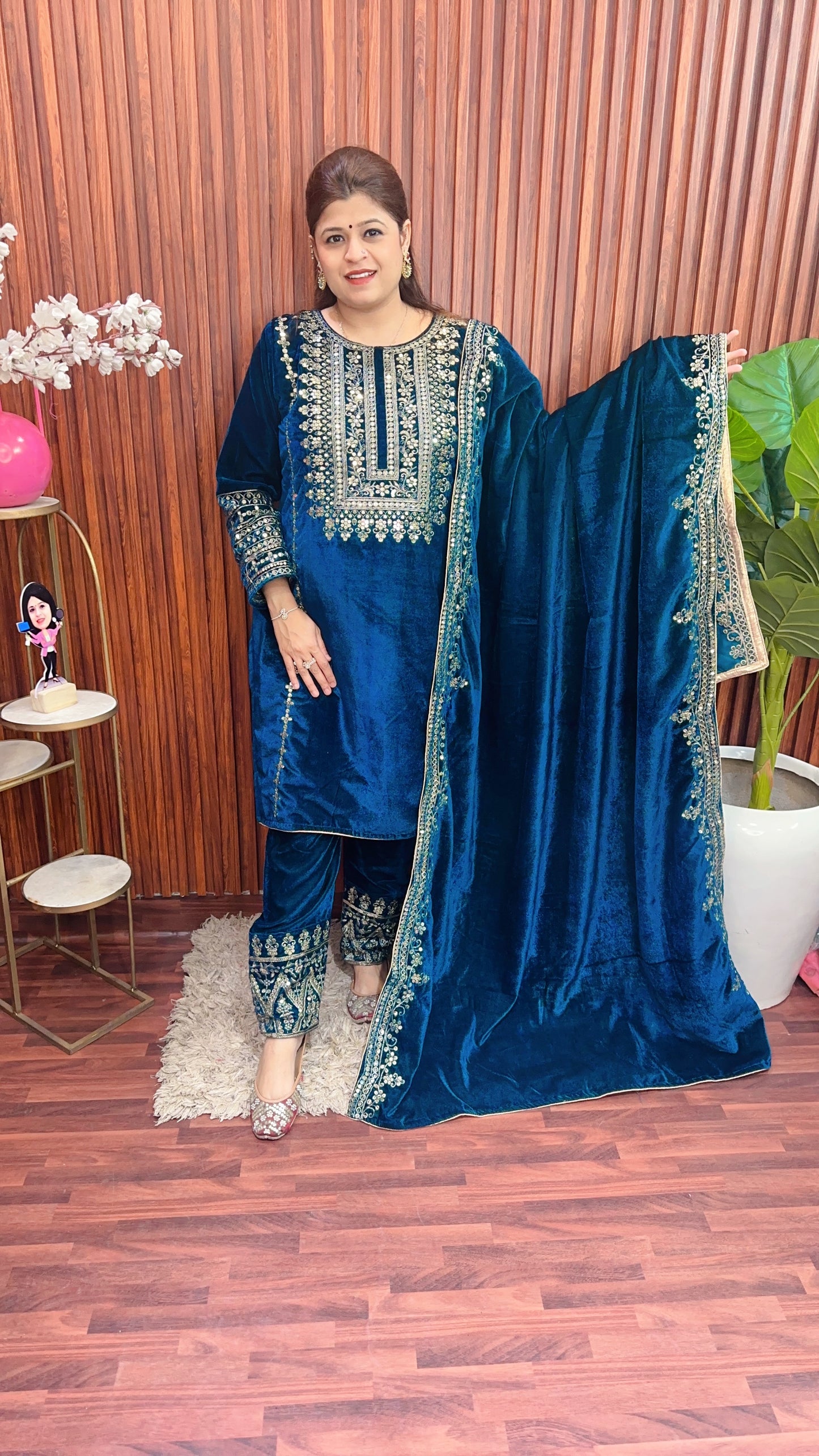 Pakistani Velvet Party Wear Suit Set