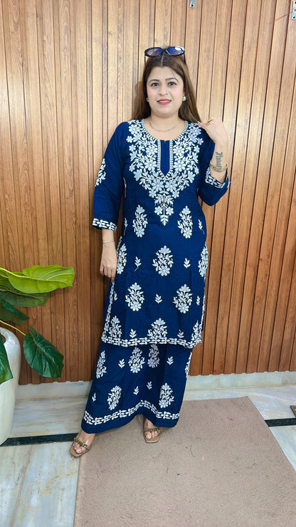 Lakhnavi Cotton Two Piece Kurta set
