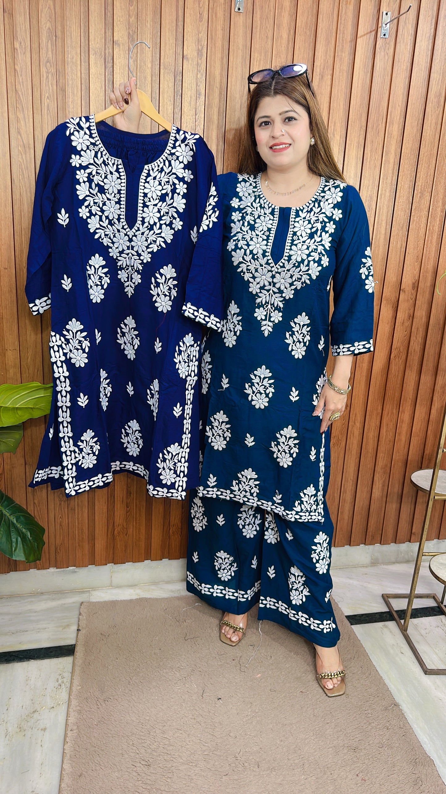 Lakhnavi Cotton Two Piece Kurta set