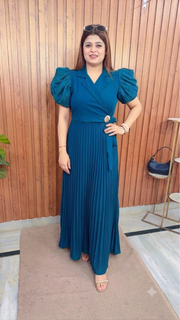 Premium Puffy Sleeve pleated Dress