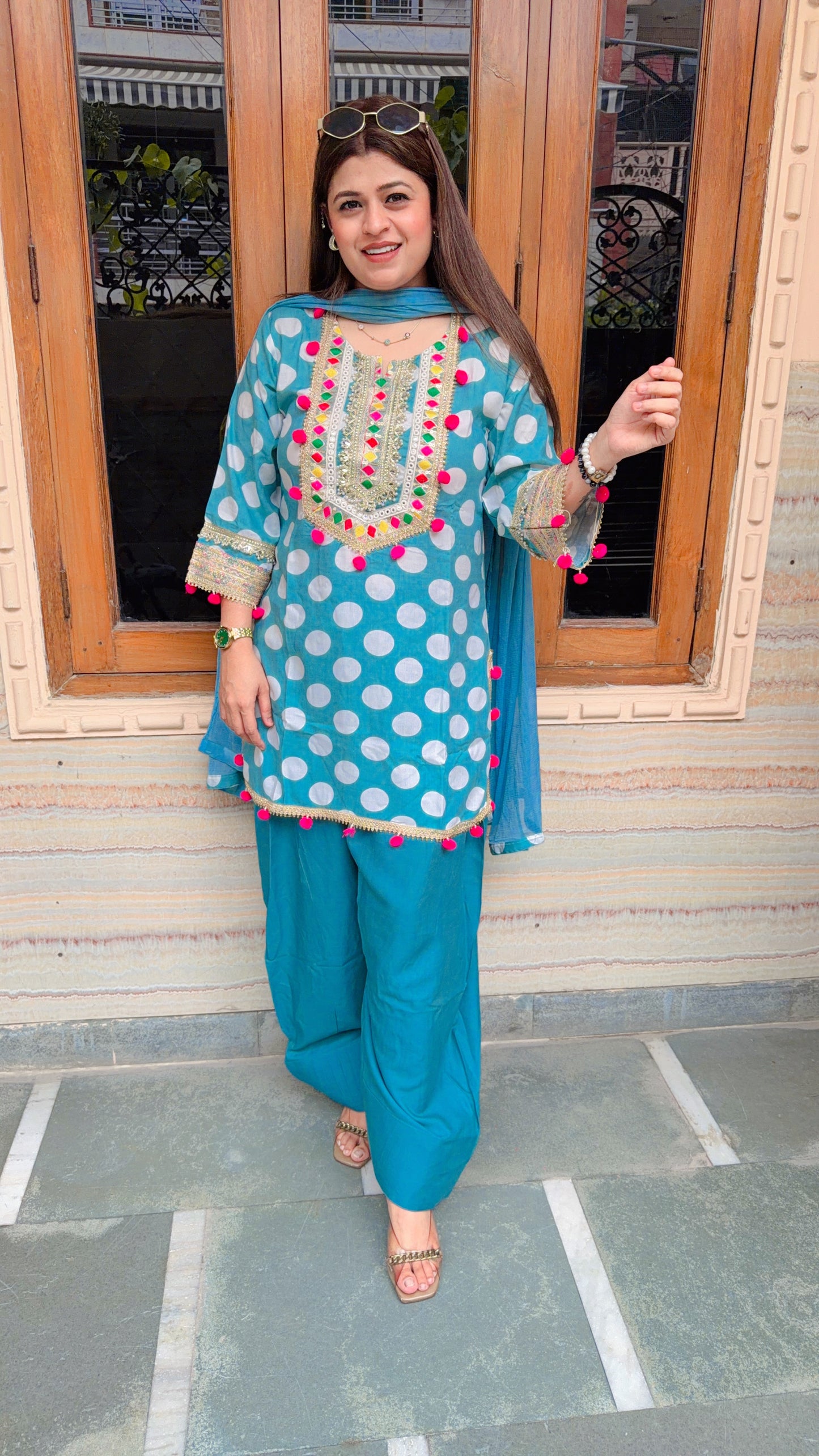 Polka Farshi Three Piece Suit
